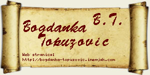 Bogdanka Topuzović vizit kartica
